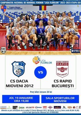 S-au pus în vânzare biletele pentru meciul de handbal dintre CS Dacia Mioveni - Rapid